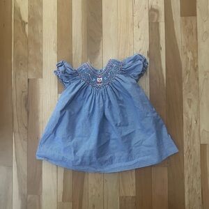 Blue Smocked Baby Dress